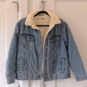 Topshop Jean Sherpa Jacket